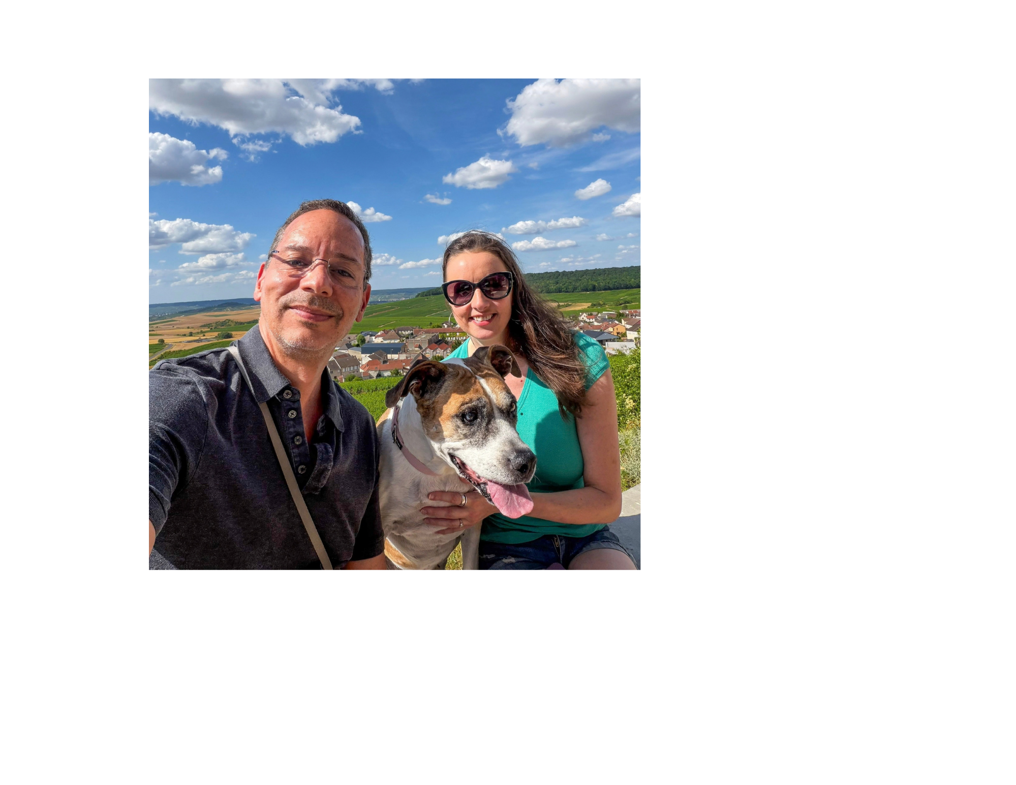 Lieven, Rachel, and Piper in Cramant, Champagne